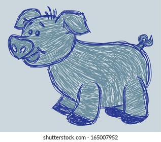 sketch of pig