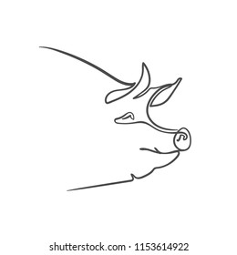 sketch of pig. engraved pig. line pig.