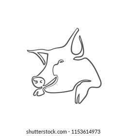 sketch of pig. engraved pig. line pig.