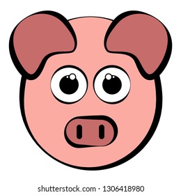 Sketch of a pig head. Vector illustration design