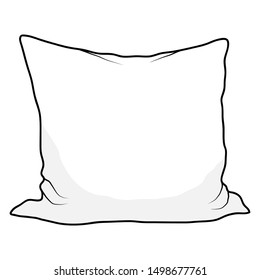 Sketch of pillow.  isolated on white