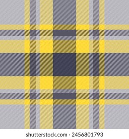 Sketch plaid pattern tartan, jacket texture fabric check. Primary background vector seamless textile in yellow and antique steel color.