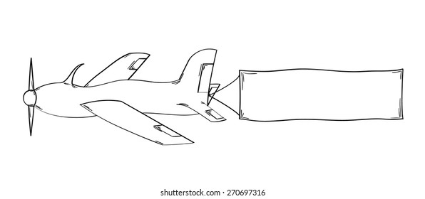 sketch of the plane and blank flag, isolated