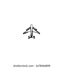 Sketch Plane Cartoon Sticker Design Stock Vector (Royalty Free ...