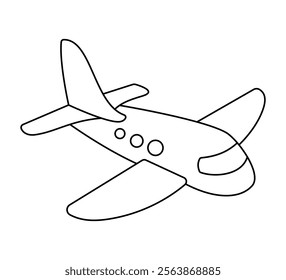 Sketch of plane. Editable Stroke. Outline Airplane sign and symbol. Travelling and holiday. Transport. Hot tour. Plane tickets. Travel agency, Airline