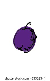 sketch of a plum