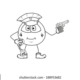 sketch of the policeman on white background