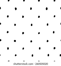 Sketch polka dot seamless pattern. Casual polka dot texture. 