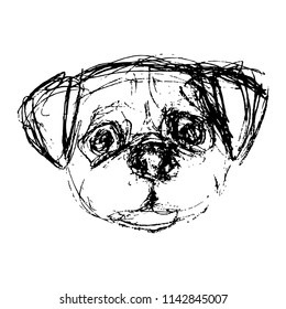 sketch of a portrait of a dog