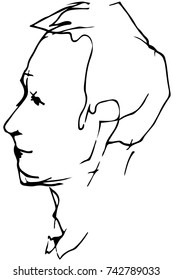  sketch for a portrait of a young man's profile