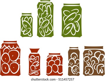 Sketch of preserved vegetables
