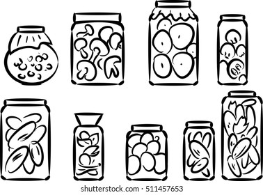Sketch of preserved vegetables
