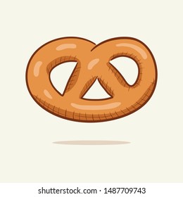 Sketch pretzel on white background. Vector Illustration