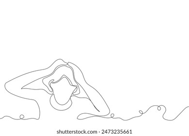 Sketch problem concept minimal man emotion stress headache drawing line art. Male unhappy depress hand drawn continuous line concept with white ioslated background. Abstract,vector,illustration.