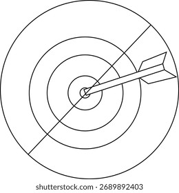 sketch of prohibited icon and target icon with arrow.with black lines