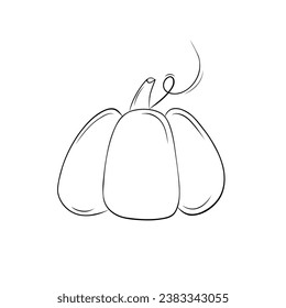 Kürbis-Zierelement im Doodle-Stil skizzieren. Einfache Vektorgrafik
