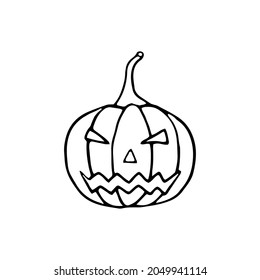 Esbozo de una calabaza para Halloween. Elemento vectorial para el diseño.