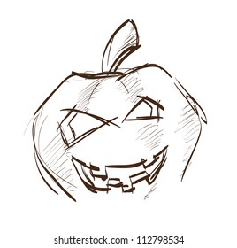 Sketch. Pumpkin on Halloween