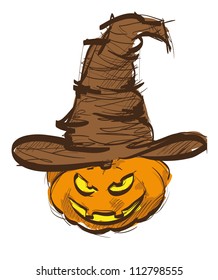 Sketch. Pumpkin on Halloween