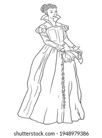 Sketch of queen. Hand drawn vector illustration