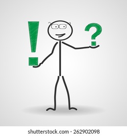 Sketch question mark and exclamation mark. Motivation
