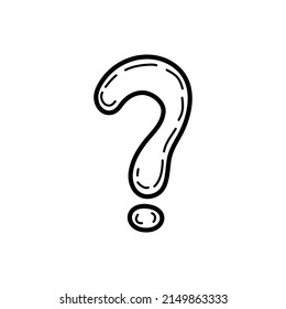 Sketch question mark. Hand drawn doodle icon. Sign symbol. Vector.