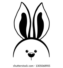 Sketch rabbit ears with a muzzle. Easter bunny. Vector