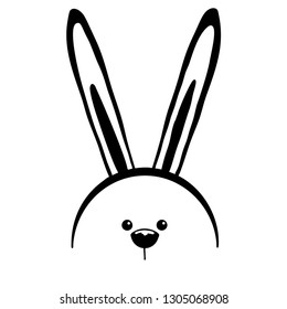 Sketch rabbit ears with a muzzle. Easter bunny. Vector