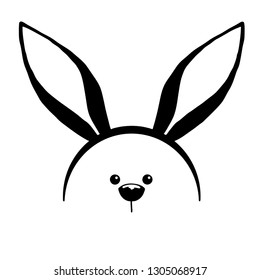 Sketch rabbit ears with a muzzle. Easter bunny. Vector