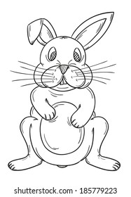 sketch of the rabbit on the white background, isolated