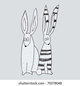 Sketch rabbit picture. Vector