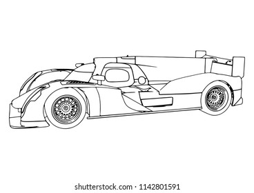 sketch of a race car vector