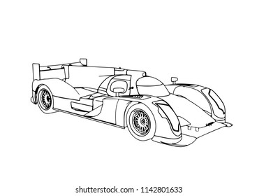 sketch of a race car vector