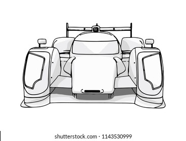sketch of a race car vector
