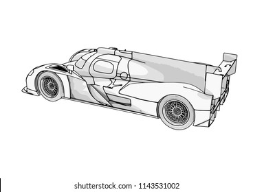 sketch of a race car vector
