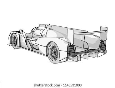 Sketch Race Car Vector Stock Vector (royalty Free) 1143531008 