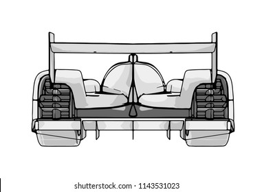 sketch of a race car vector
