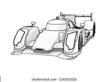 Sketch Race Car Vector Stock Vector (Royalty Free) 1142801585 ...