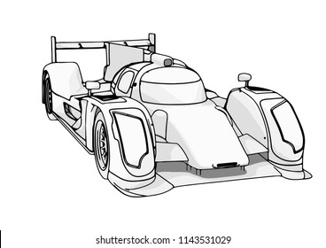 Sketch Race Car Vector Stock Vector (Royalty Free) 1142801585 ...