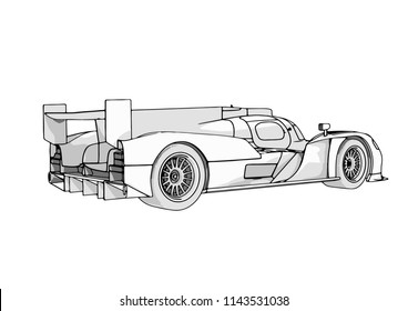 sketch of a race car vector
