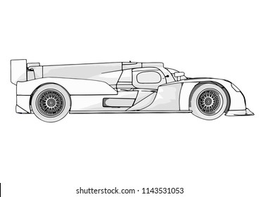 Sketch Race Car Vector Stock Vector (Royalty Free) 1143531053 ...