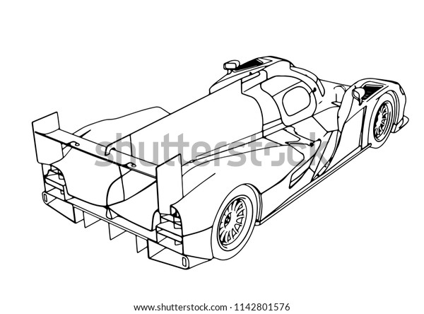 Sketch Race Car Vector Transportation Stock Image