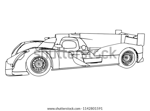 Sketch Race Car Vector Stock Vector (Royalty Free) 1142801591 ...