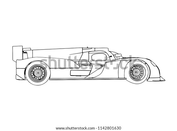 Sketch Race Car Vector Stock Vector (Royalty Free) 1142801630 ...