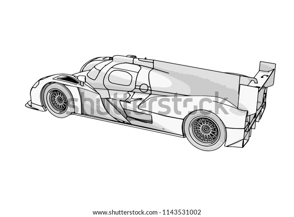 Sketch Race Car Vector Transportation Stock Image