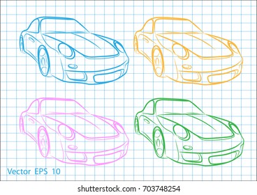Sketch of a racing car