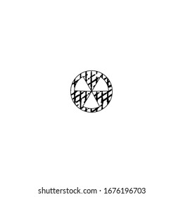 sketch of radioactivity symbol cartoon design