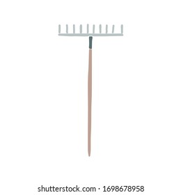 Sketch of a rake. Vector garden tool. Doodle illustration.