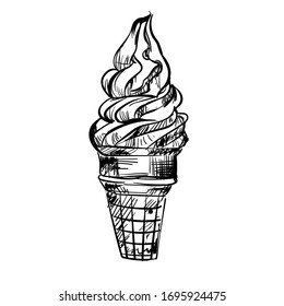boceto, vector realista de helados