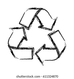 sketch of recycling symbol with arrows vector illustration
